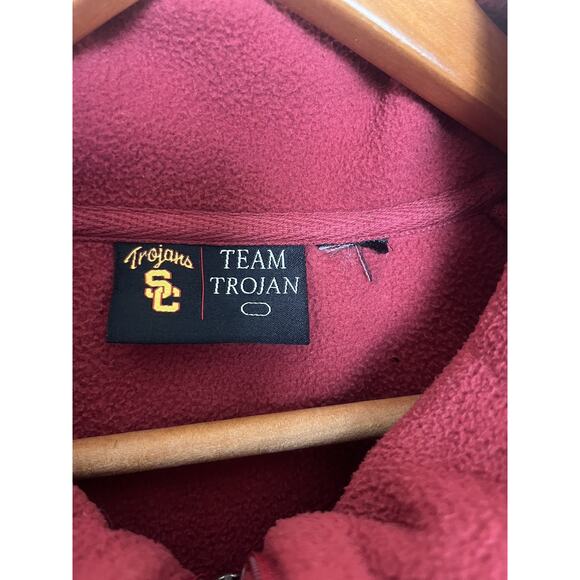 USC Trojans Full Zip Fleece Jacket Team Trojan Men’s Sz Medium Red - Picture 5 of 10